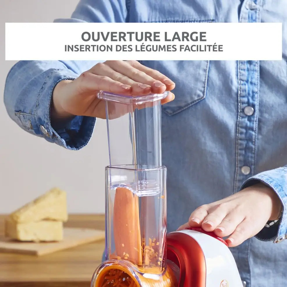 Cortador de verduras Fresh Express 3 en 1, 3 conos, blanco y rojo