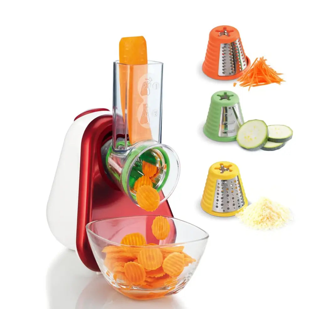 Cortador de verduras Fresh Express 3 en 1, 3 conos, blanco y rojo